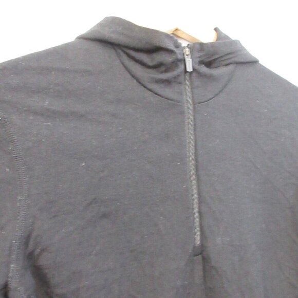 Icebreaker Merino Bodyfit 200 Hoodie Women M Black Quarter Zip Long Sleeve 224 - Picture 6 of 14